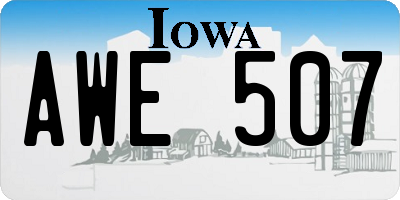 IA license plate AWE507