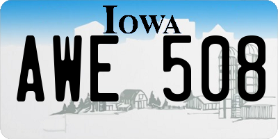 IA license plate AWE508