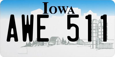 IA license plate AWE511