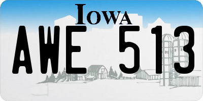 IA license plate AWE513