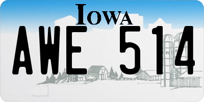 IA license plate AWE514