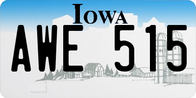 IA license plate AWE515