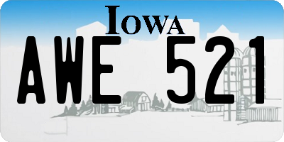 IA license plate AWE521