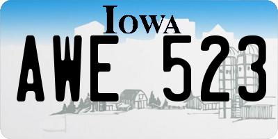 IA license plate AWE523