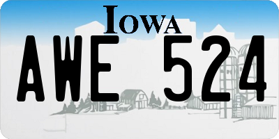 IA license plate AWE524