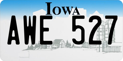 IA license plate AWE527