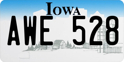 IA license plate AWE528