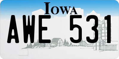 IA license plate AWE531