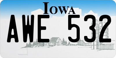 IA license plate AWE532