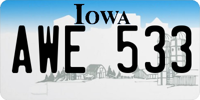 IA license plate AWE533