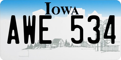 IA license plate AWE534