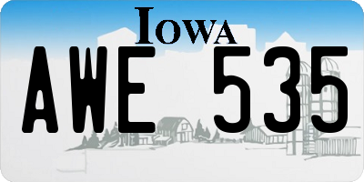IA license plate AWE535