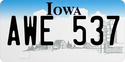IA license plate AWE537