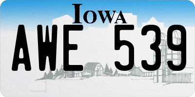 IA license plate AWE539