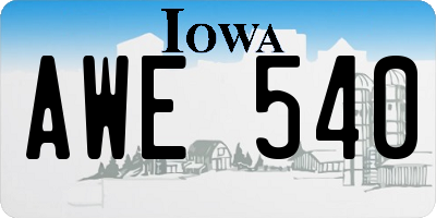IA license plate AWE540