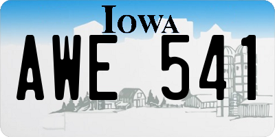 IA license plate AWE541