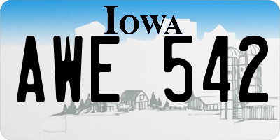 IA license plate AWE542