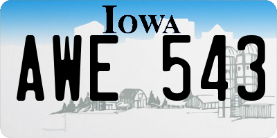 IA license plate AWE543