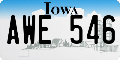 IA license plate AWE546
