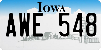 IA license plate AWE548