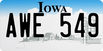 IA license plate AWE549
