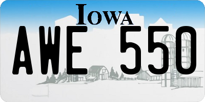 IA license plate AWE550