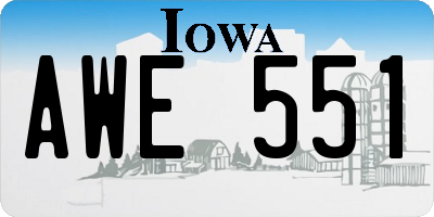 IA license plate AWE551