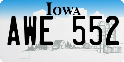 IA license plate AWE552