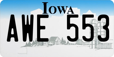 IA license plate AWE553