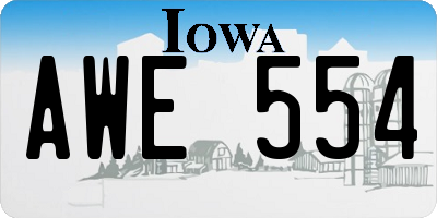 IA license plate AWE554