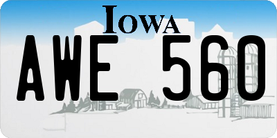 IA license plate AWE560