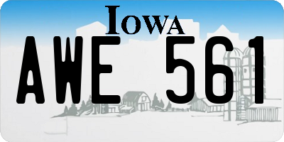 IA license plate AWE561