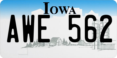 IA license plate AWE562