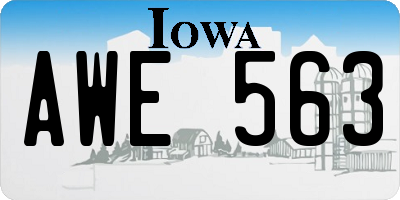 IA license plate AWE563