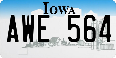 IA license plate AWE564