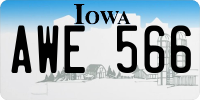 IA license plate AWE566