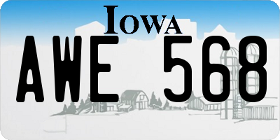 IA license plate AWE568