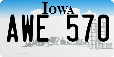 IA license plate AWE570