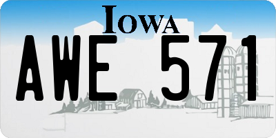 IA license plate AWE571