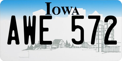 IA license plate AWE572