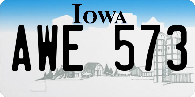 IA license plate AWE573