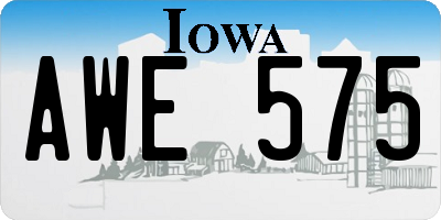 IA license plate AWE575