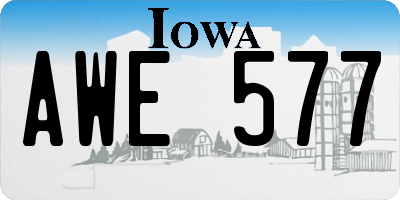 IA license plate AWE577