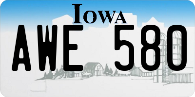 IA license plate AWE580