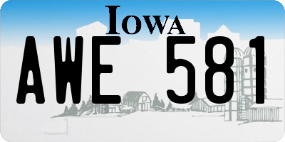 IA license plate AWE581