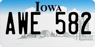IA license plate AWE582
