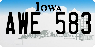 IA license plate AWE583
