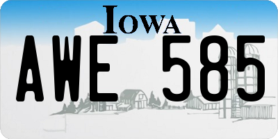 IA license plate AWE585