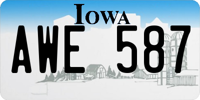 IA license plate AWE587