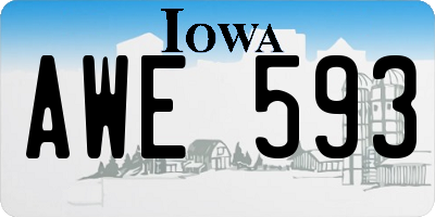 IA license plate AWE593